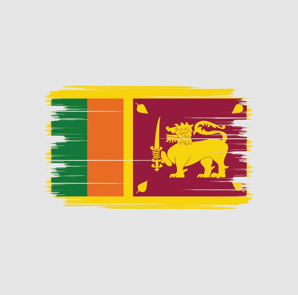 Sri Lanka Flag Brush vector