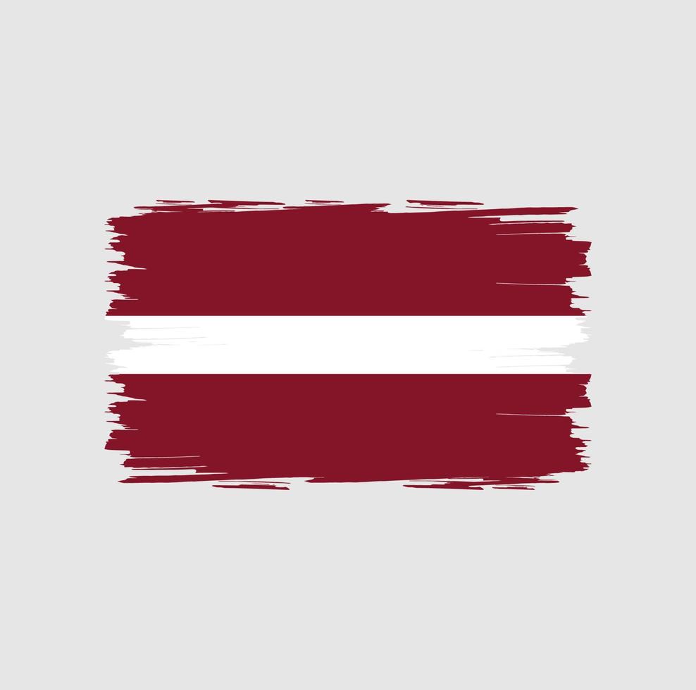 Flag of Latvia with watercolor brush style vector