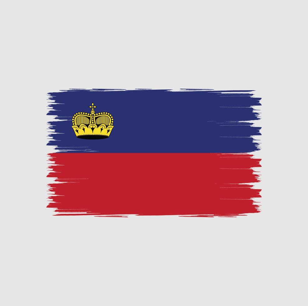 Flag of Liechtenstein with brush style vector