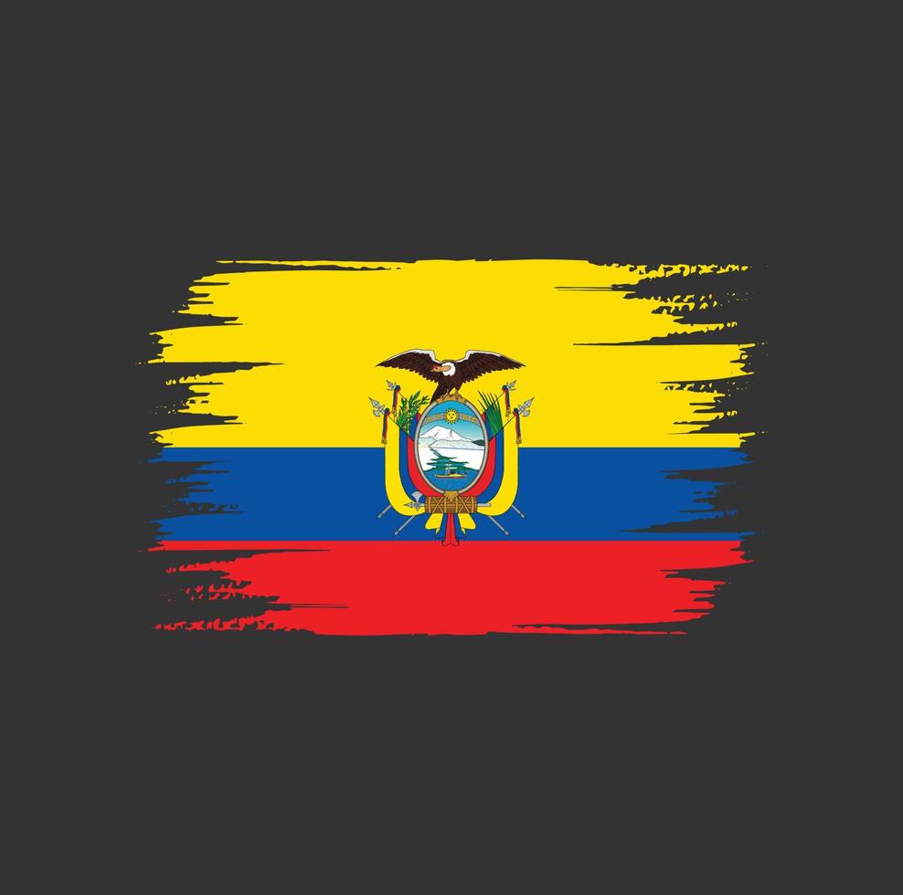 Ecuador Flag Brush vector