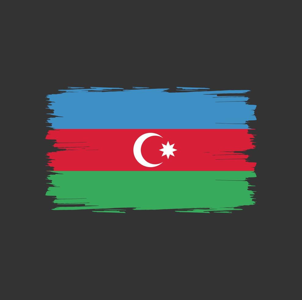 Flag of Azerbaijan with watercolor brush style vector