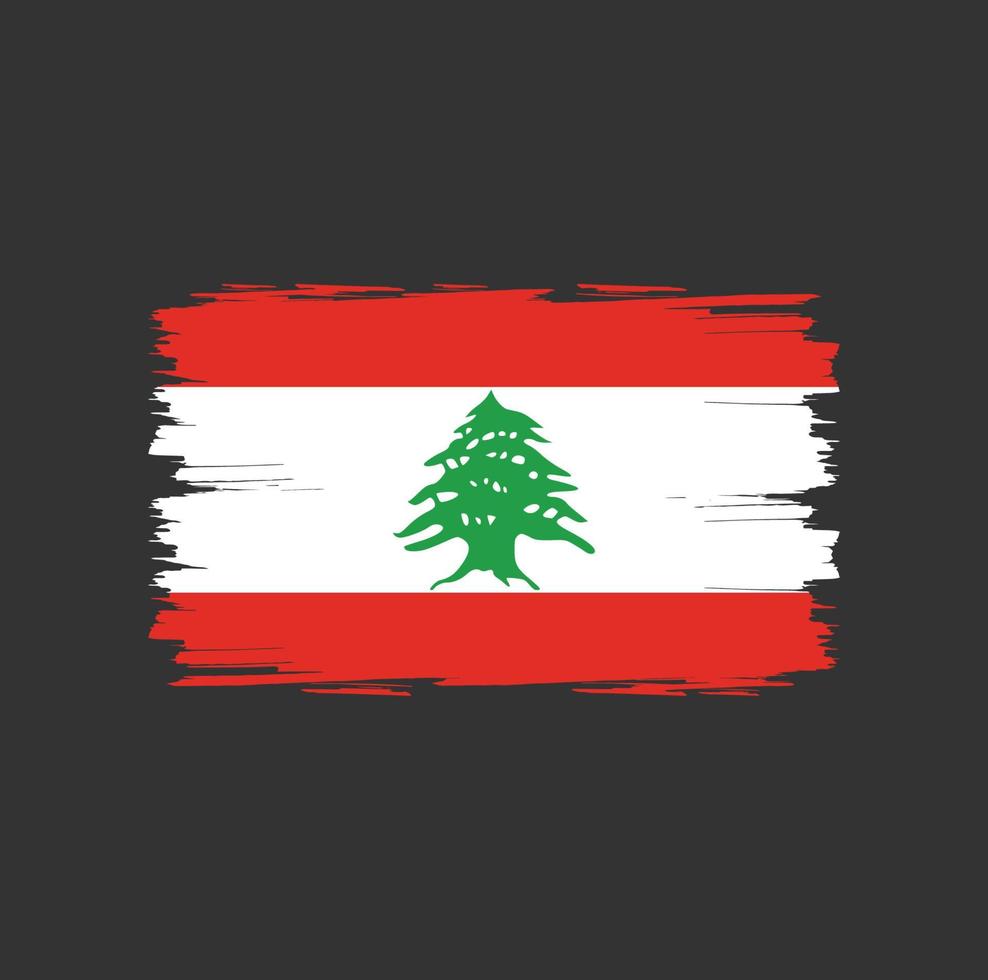 Flag of Lebanon with watercolor brush style vector