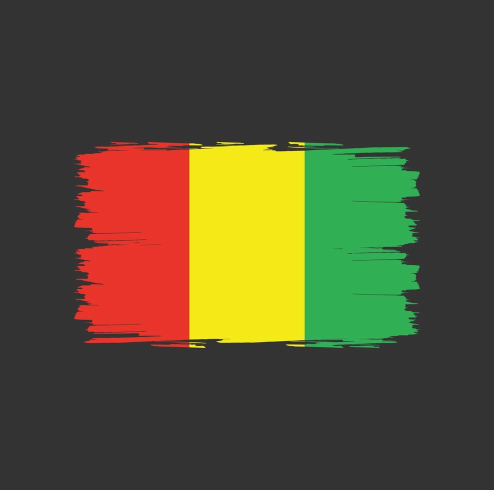 Flag of Guinea with watercolor brush style vector