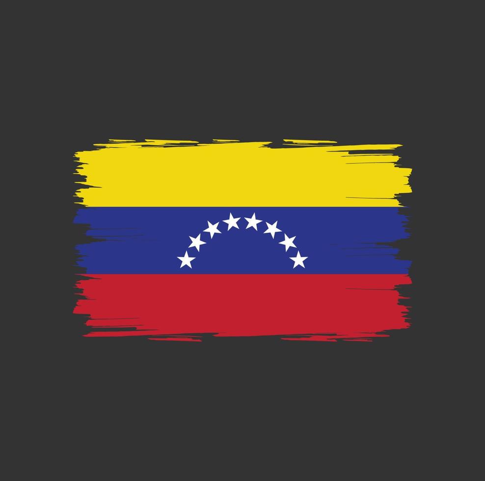 bandera de venezuela con estilo de pincel de acuarela vector