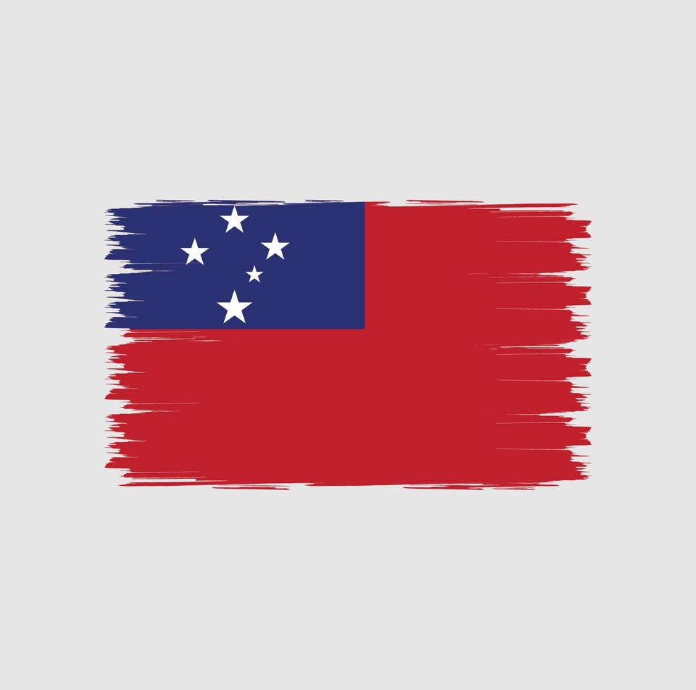 Flag of Samoa with brush style vector