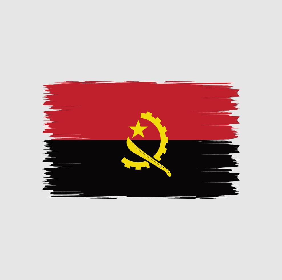Flag of Angola with watercolor brush style vector