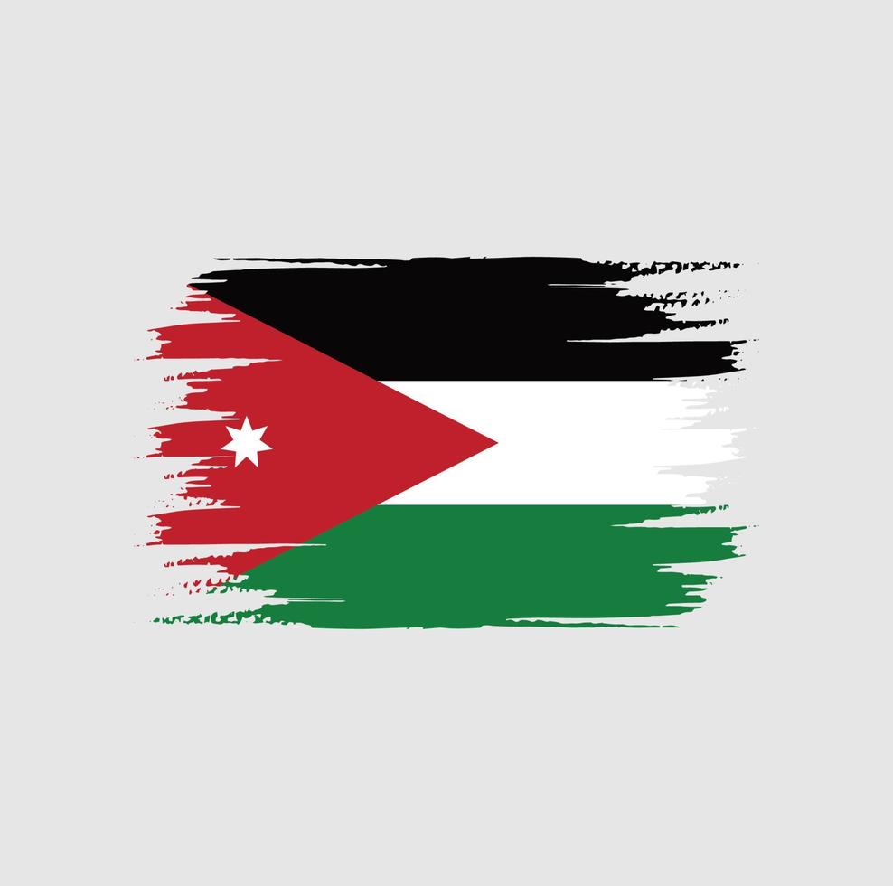 cepillo de bandera de Jordania vector