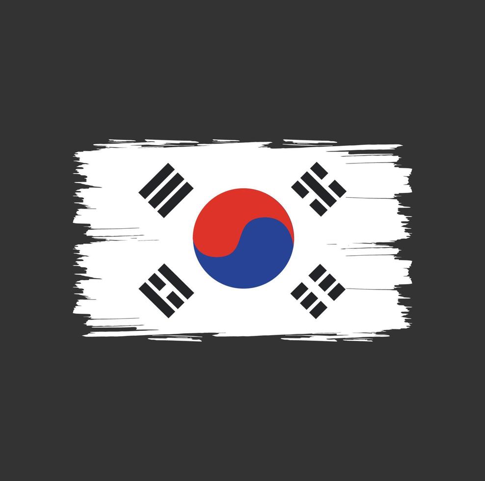 Flag of South Korea with watercolor brush style vector