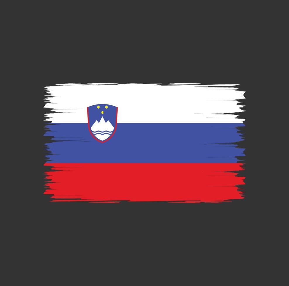 Flag of Slovenia with brush style vector
