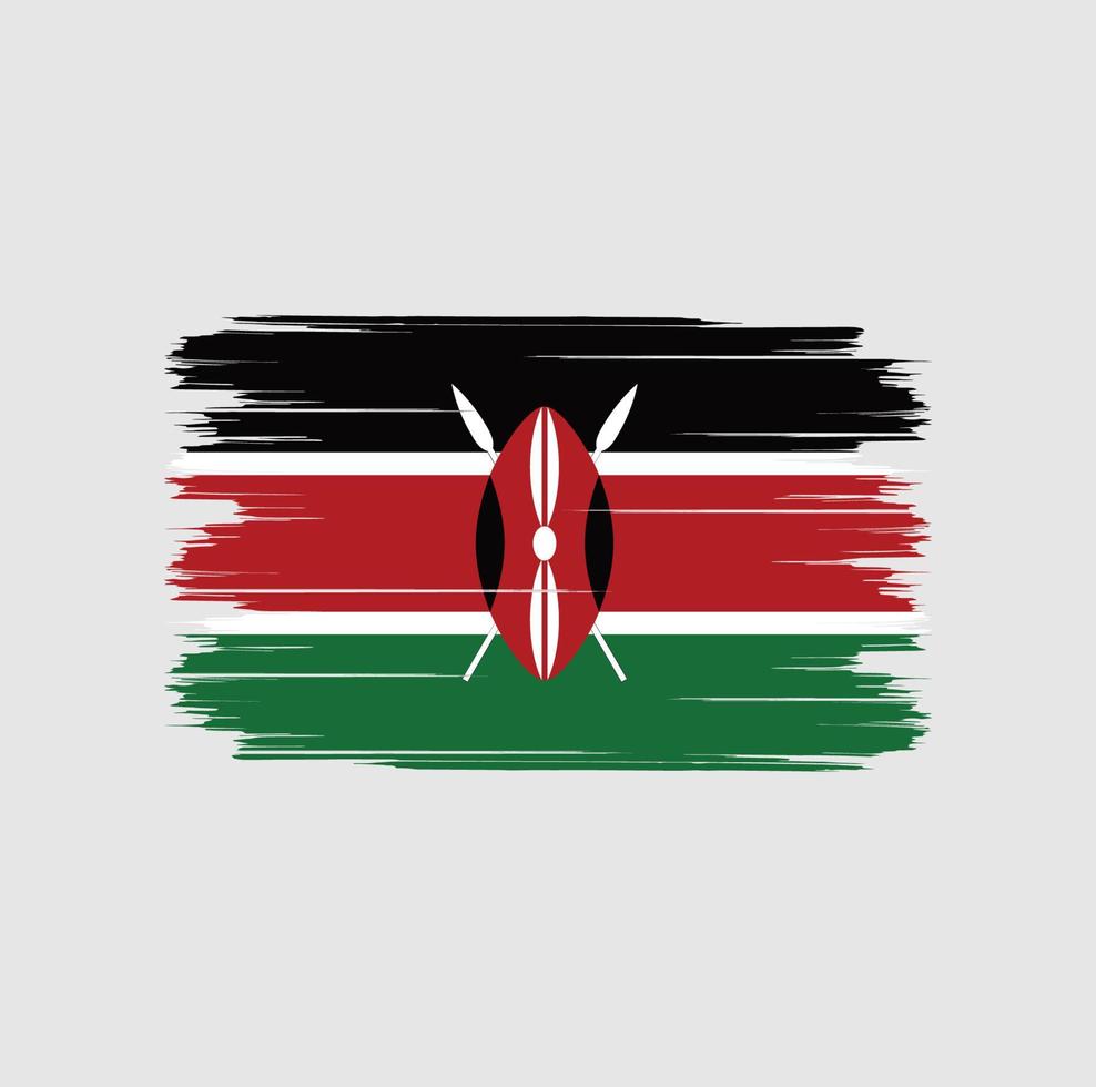 pincel de bandera de kenia vector