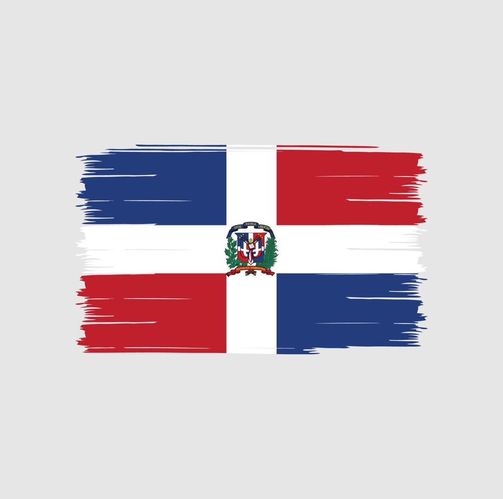 pincel de bandera de república dominicana vector