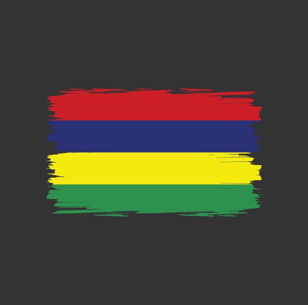 Flag of Mauritius with watercolor brush style vector