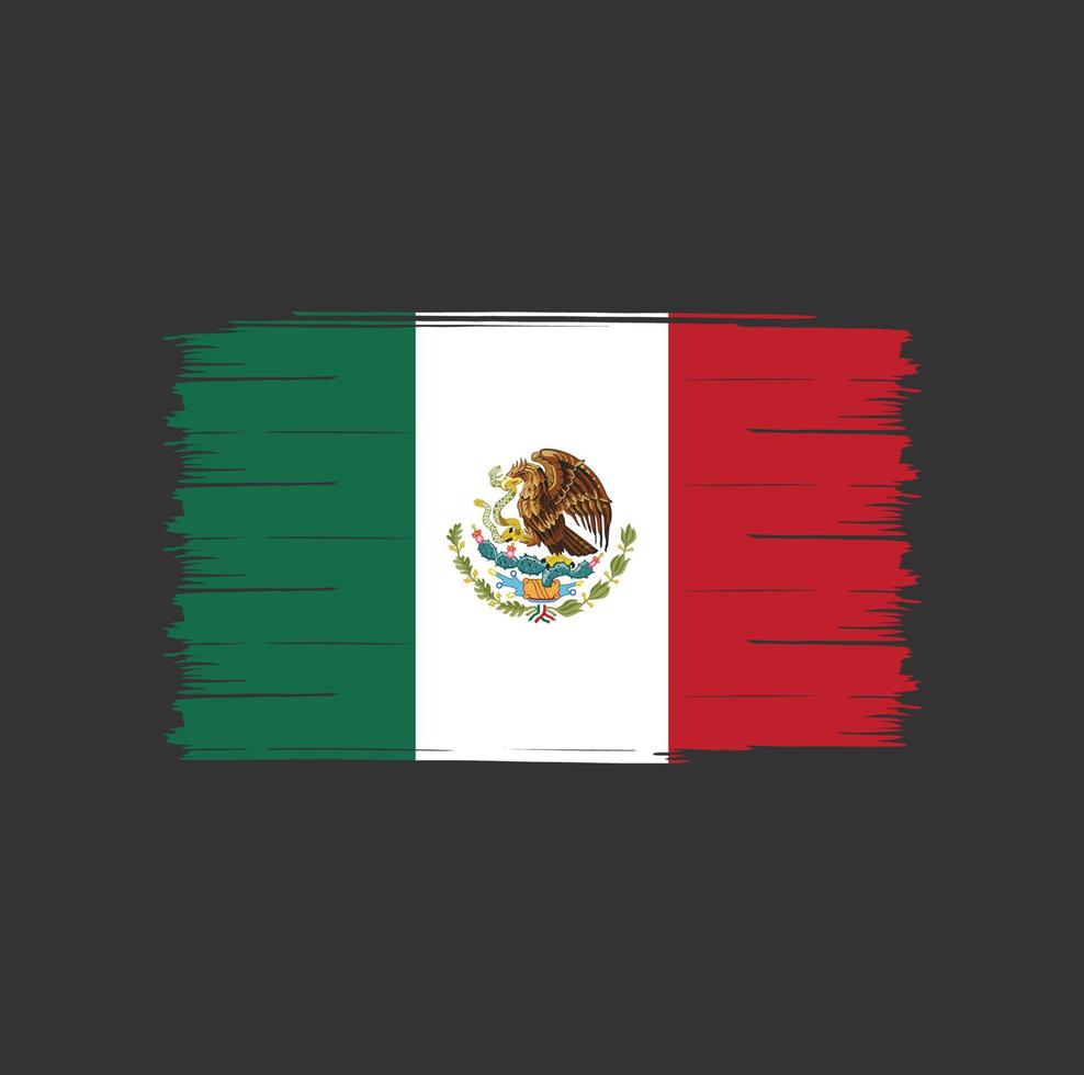 cepillo de bandera de méxico vector