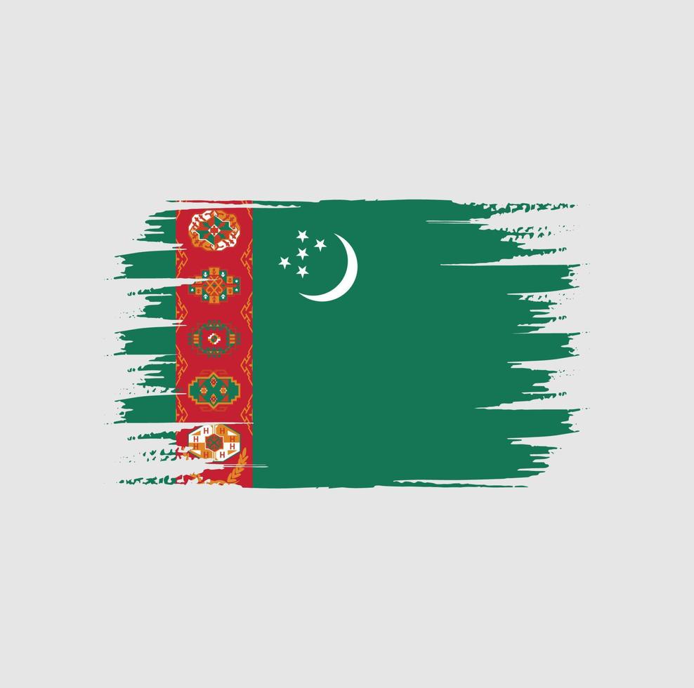 cepillo de bandera de turkmenistán vector