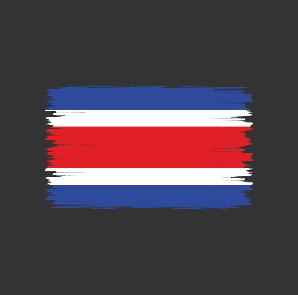 Flag of Costa Rica with watercolor brush style vector