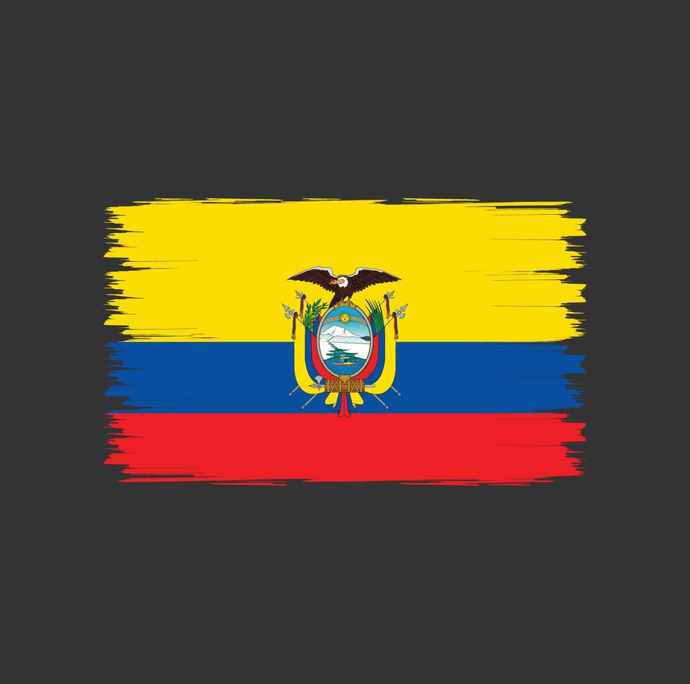 Flag of Ecuador with watercolor brush style vector