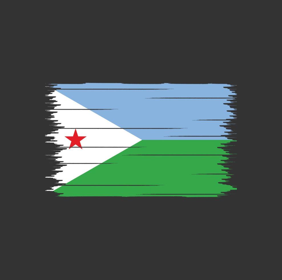 pincel de bandera de Djibouti vector