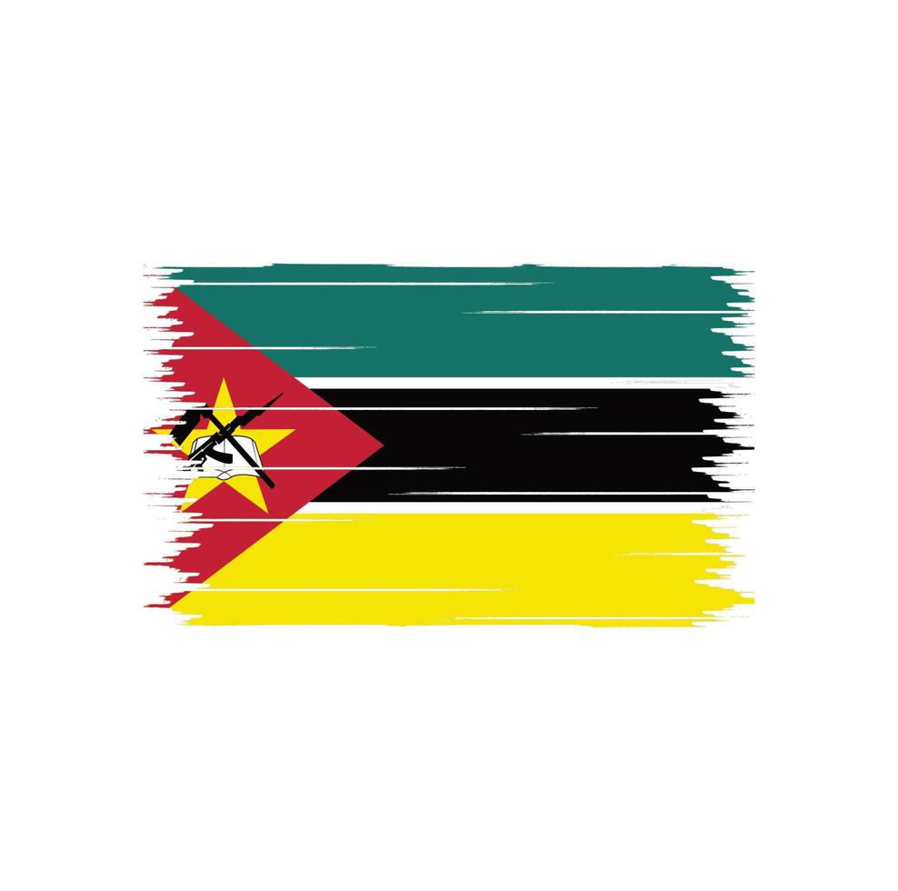 pincel de bandera de mozambique vector