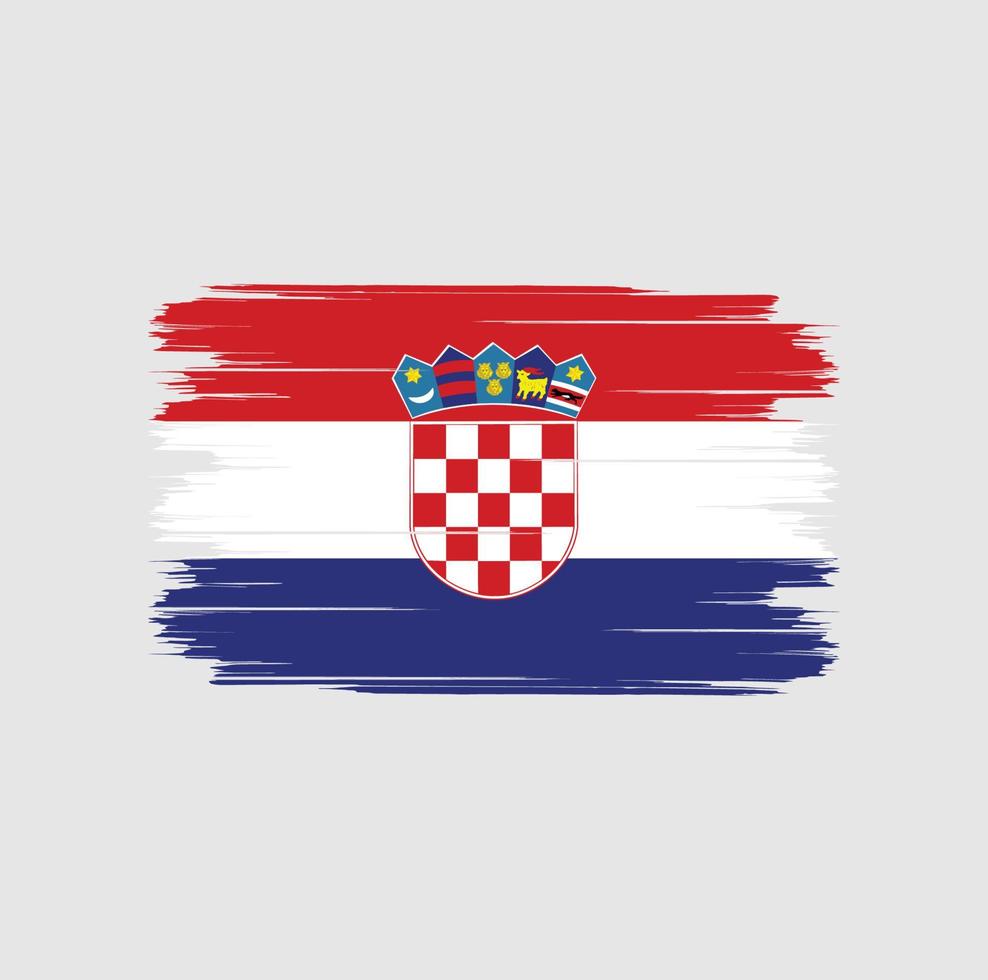 cepillo de bandera de croacia vector