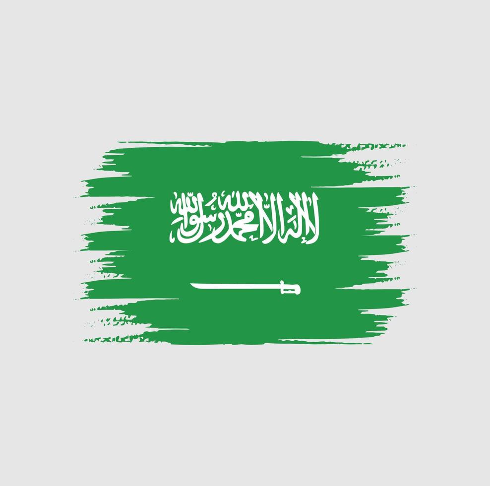 Saudi Arabia Flag Brush vector
