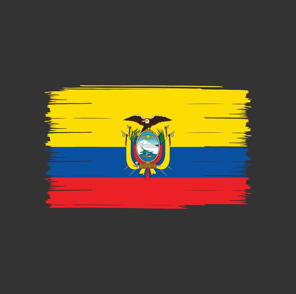 cepillo de bandera de ecuador vector