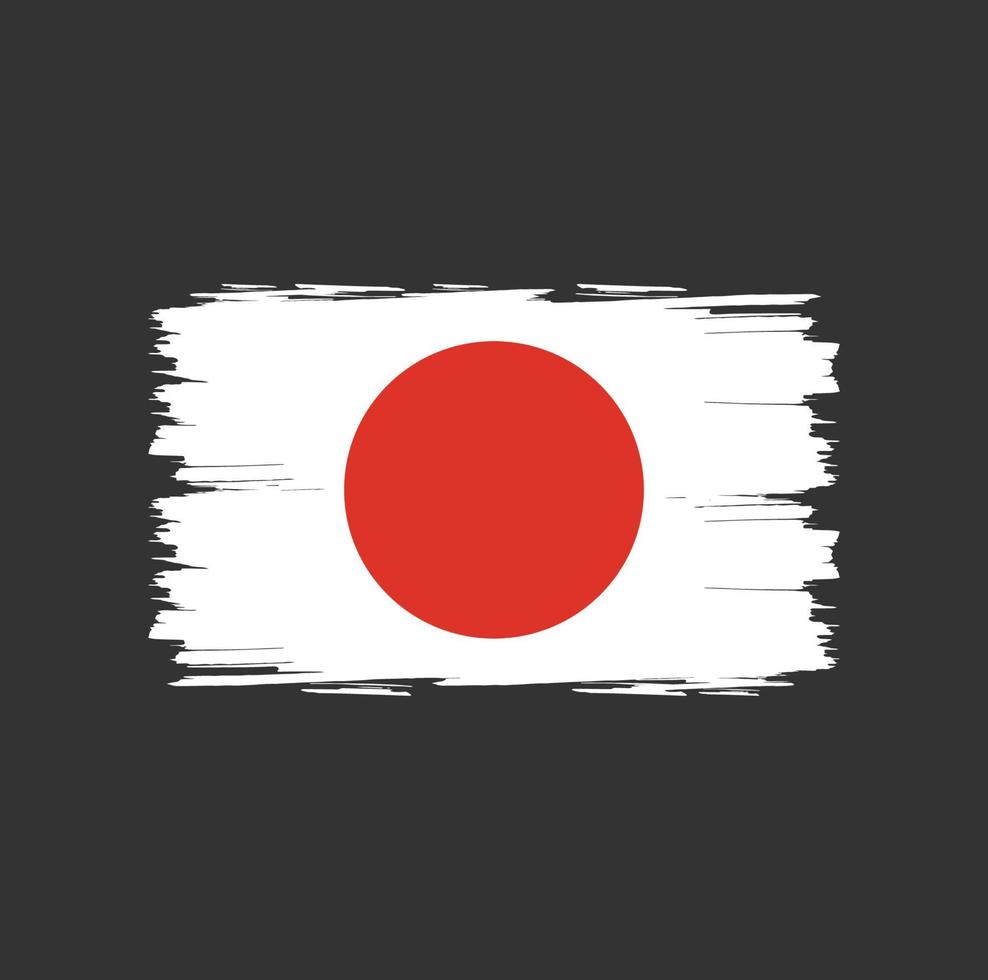 bandera de japón con estilo de pincel de acuarela vector