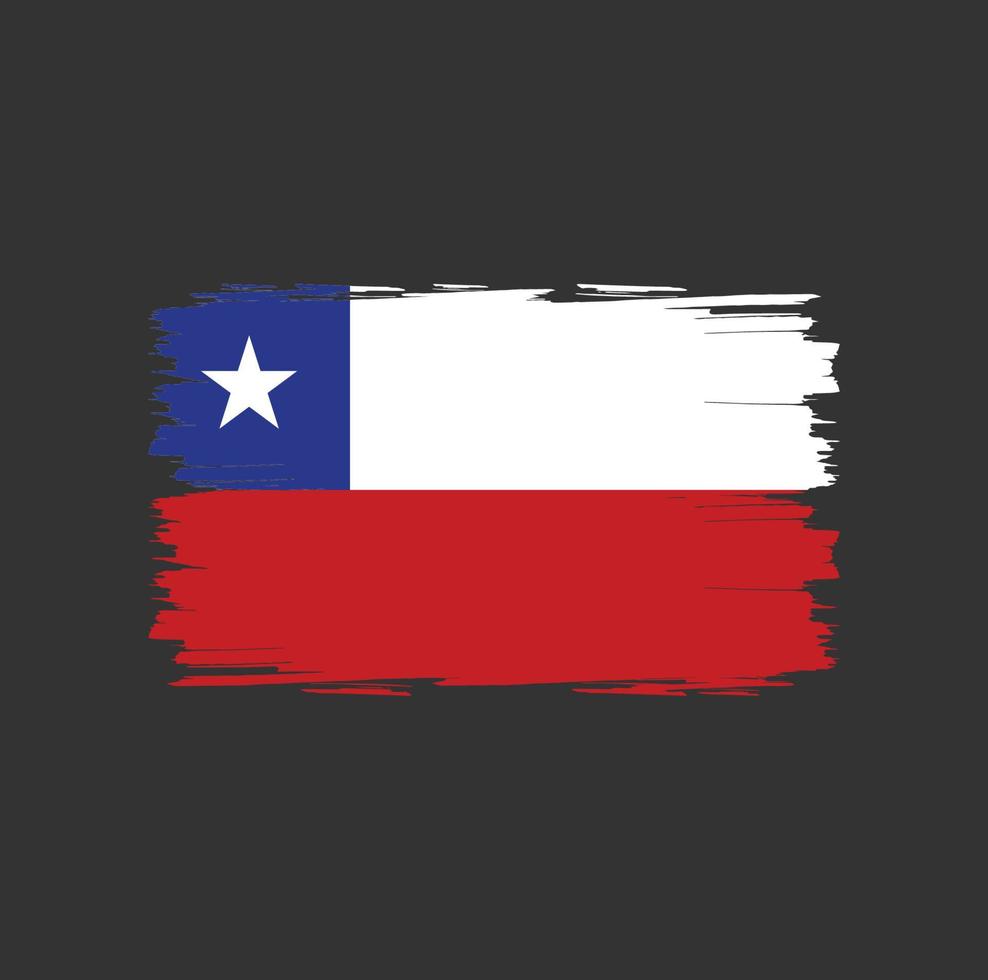 bandera de chile con estilo de pincel de acuarela vector