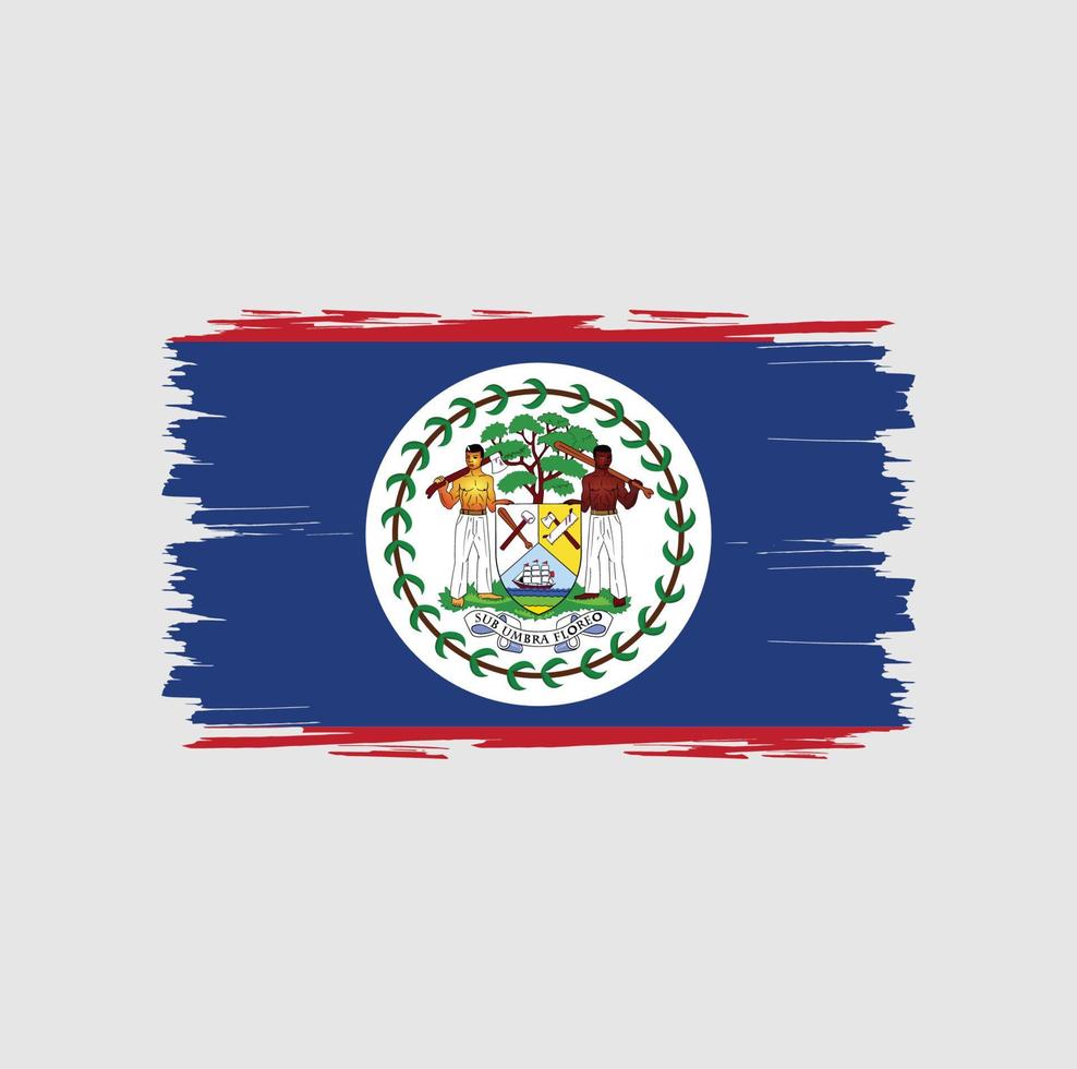 bandera de belice con estilo de pincel de acuarela vector