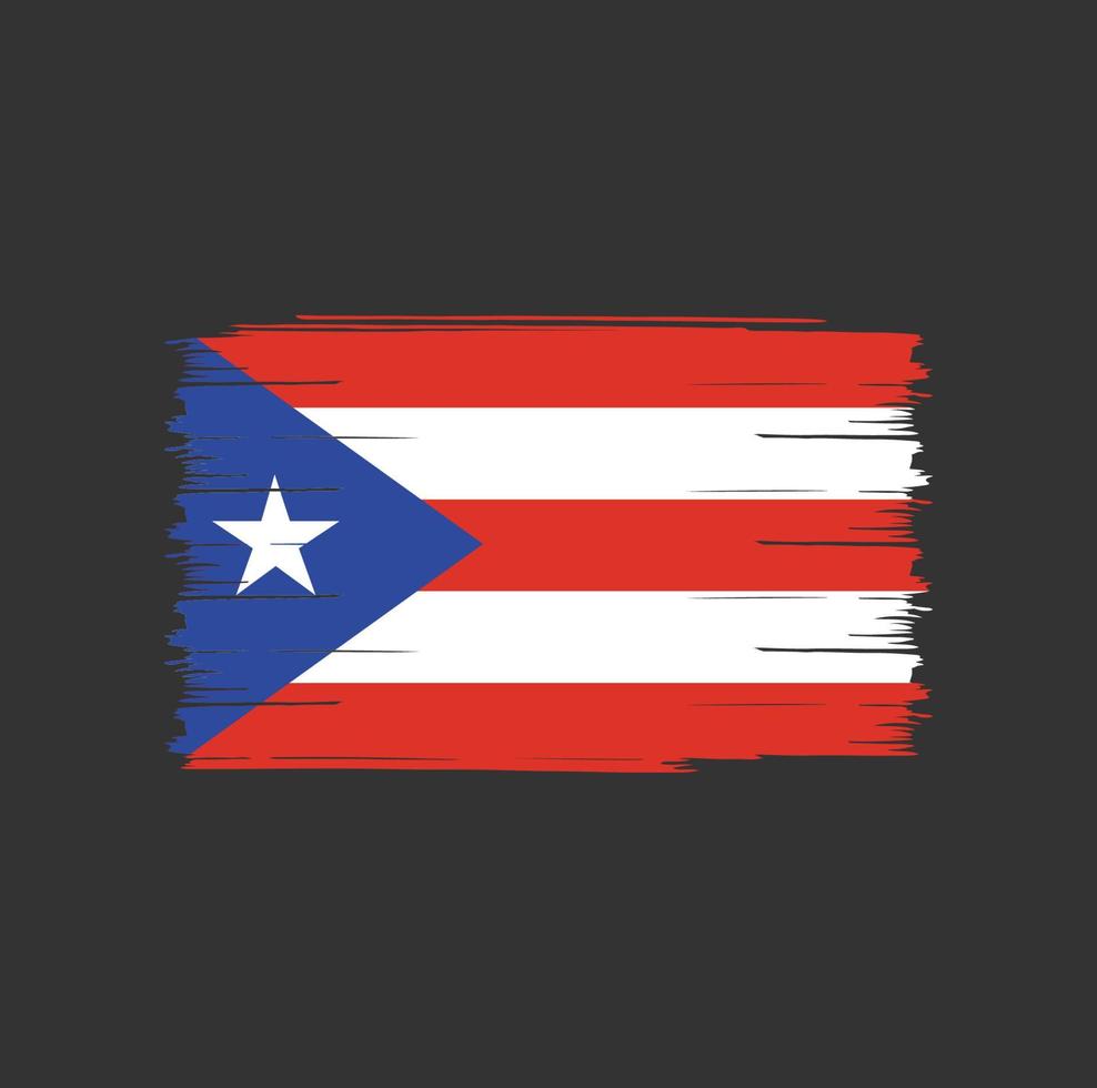 cepillo de bandera de puerto rico vector