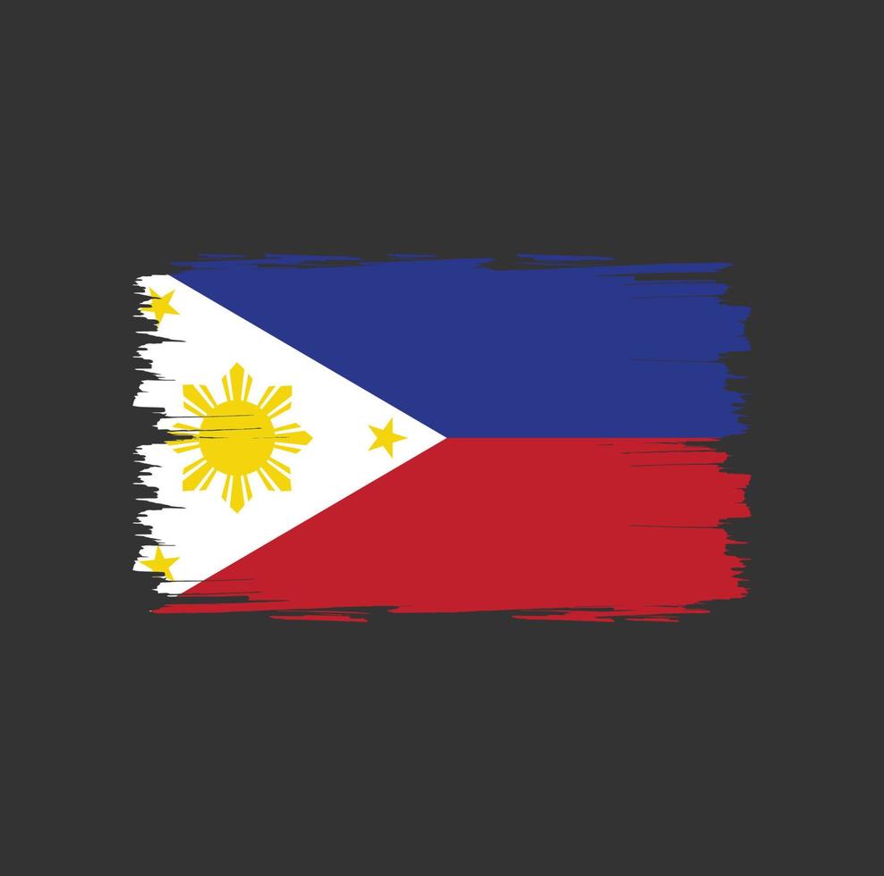 bandera de filipinas con estilo de pincel vector