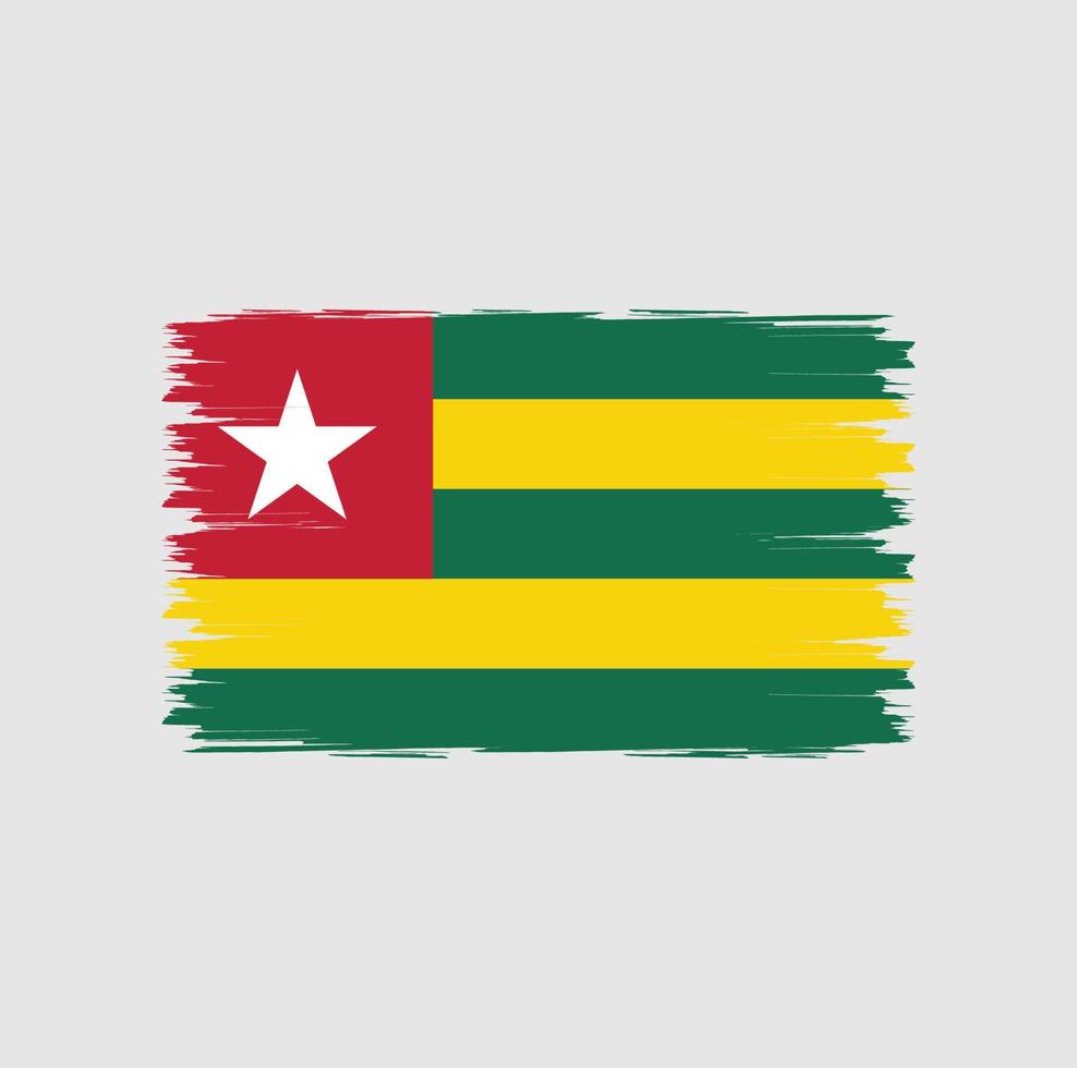 Flag of Togo with brush style vector