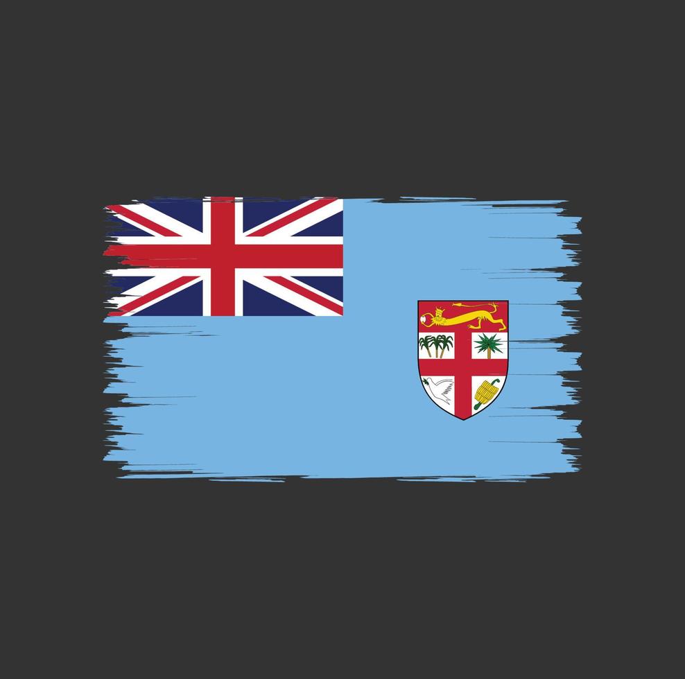 Flag of Fiji with brush style vector