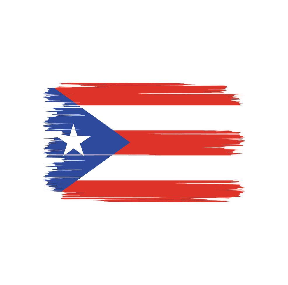 cepillo de bandera de puerto rico vector