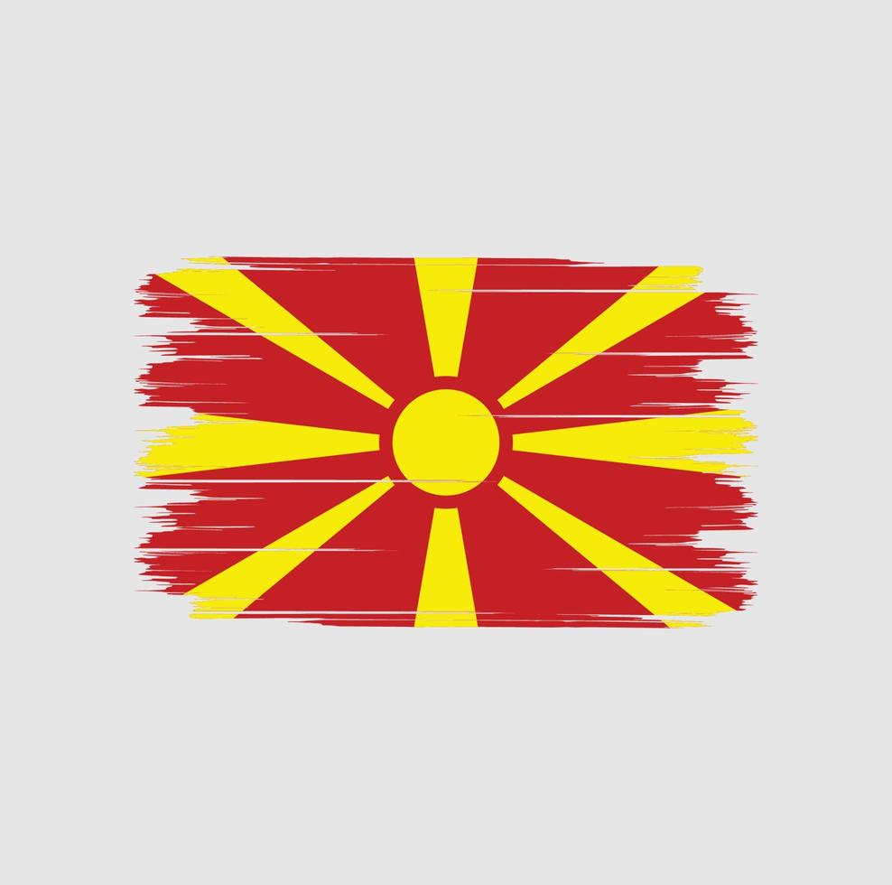 North Macedonia Flag Brush vector