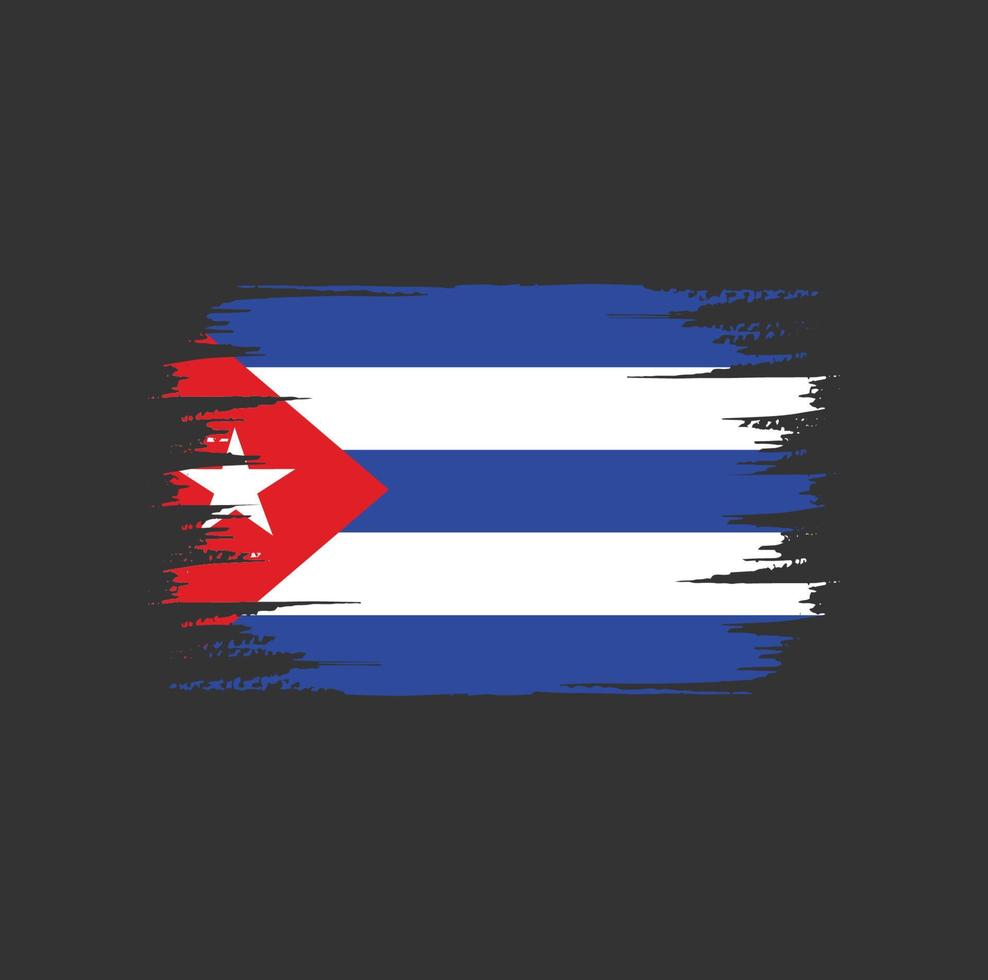 Cuba Flag Brush vector