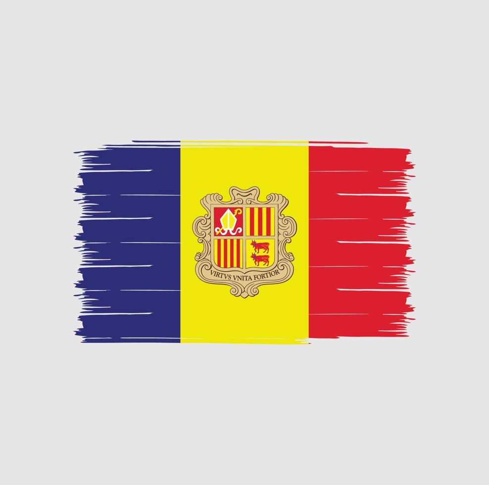 pincel de bandera de andorra vector