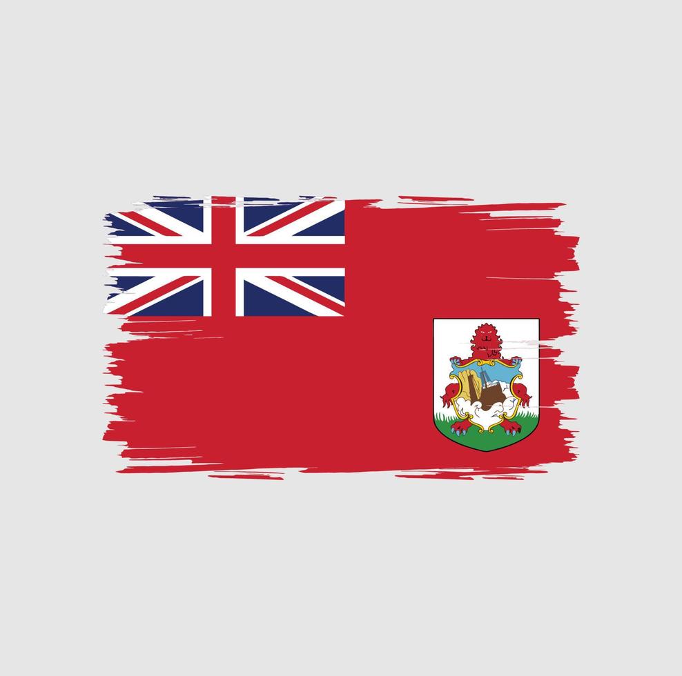 Flag of Bermuda with brush style vector