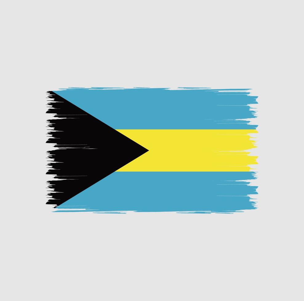 bandera de bahamas con vector de estilo de pincel de acuarela