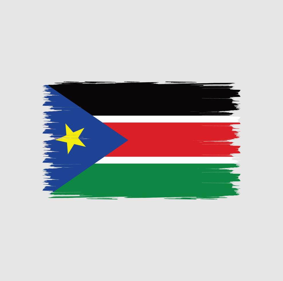 Flag of South Sudan with brush style vector