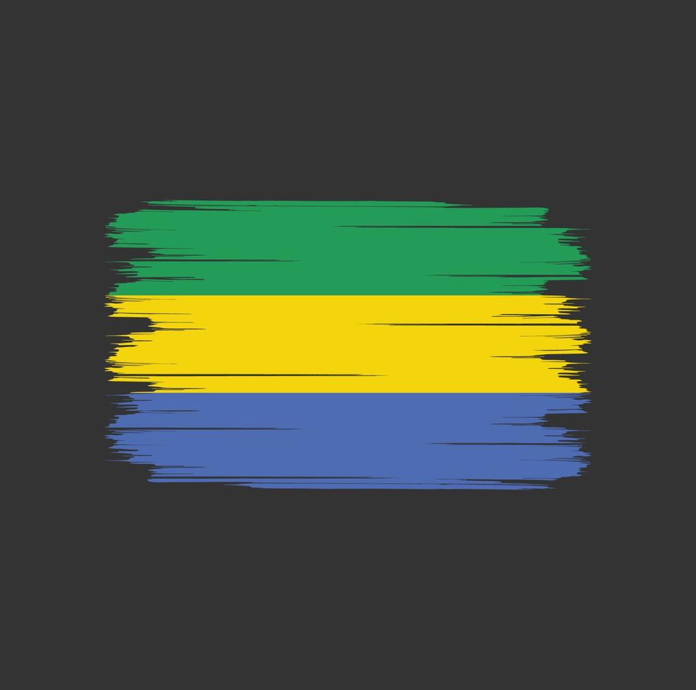Gabon Flag Brush vector