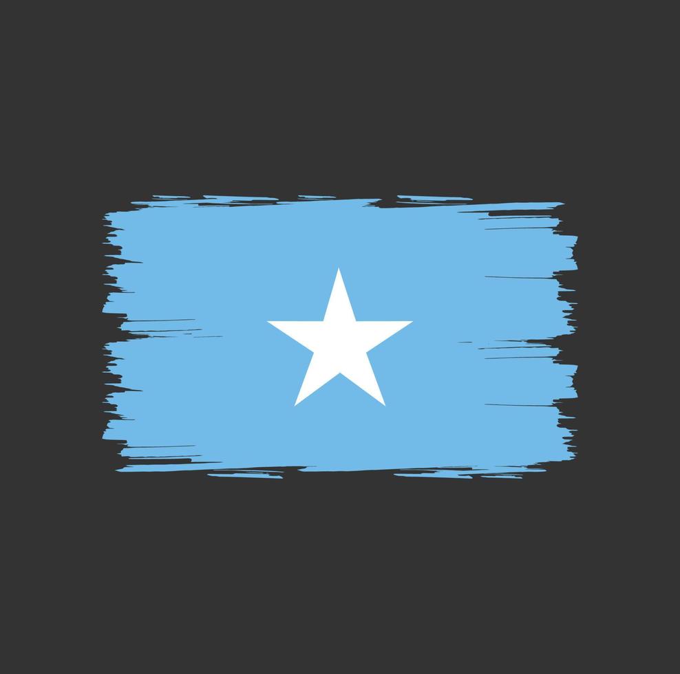 bandera de somalia con estilo de pincel de acuarela vector