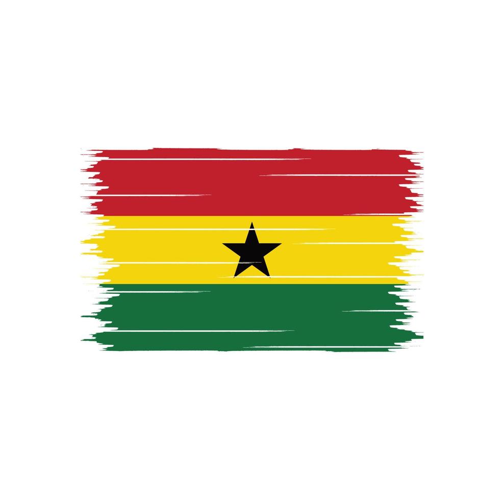 Ghana Flag Brush vector