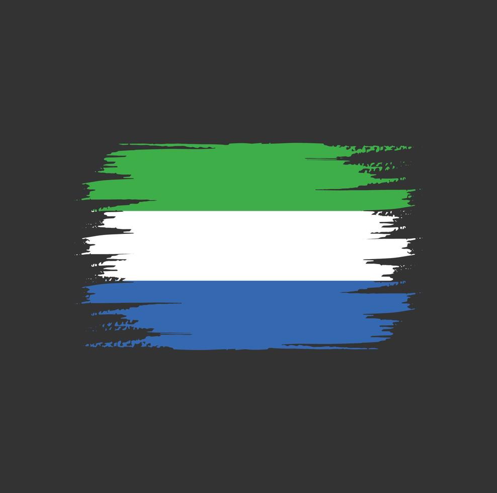 cepillo de bandera de sierra leona vector