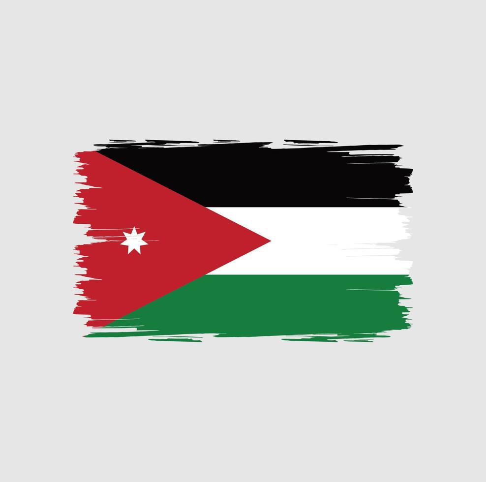 Flag of Jordan with watercolor brush style vector