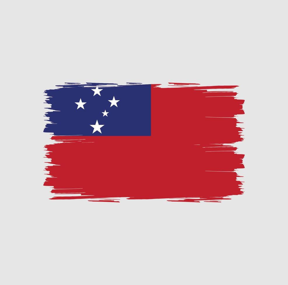 Flag of Samoa with brush style vector