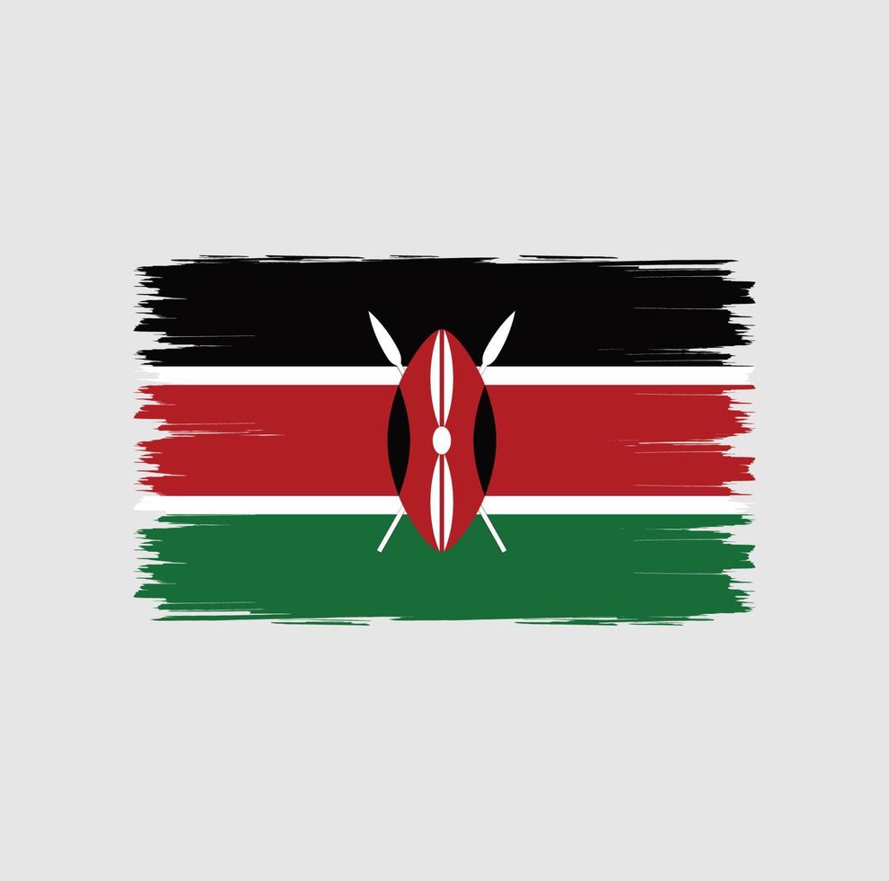 Flag of Kenya with brush style vector