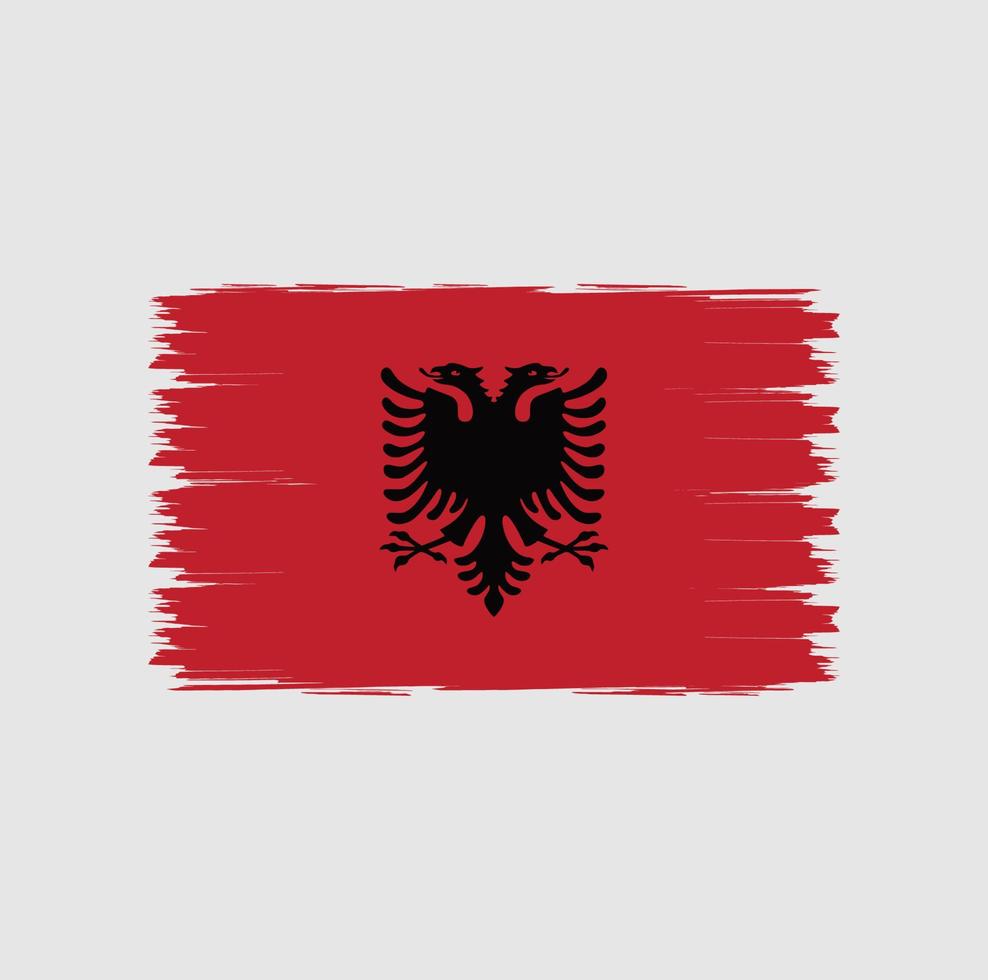 bandera de albania con vector de estilo de pincel de acuarela