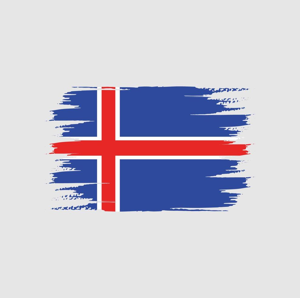cepillo de la bandera de islandia vector