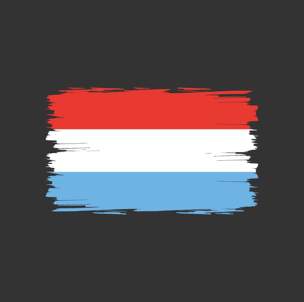 Flag of Luxembourg with watercolor brush style vector