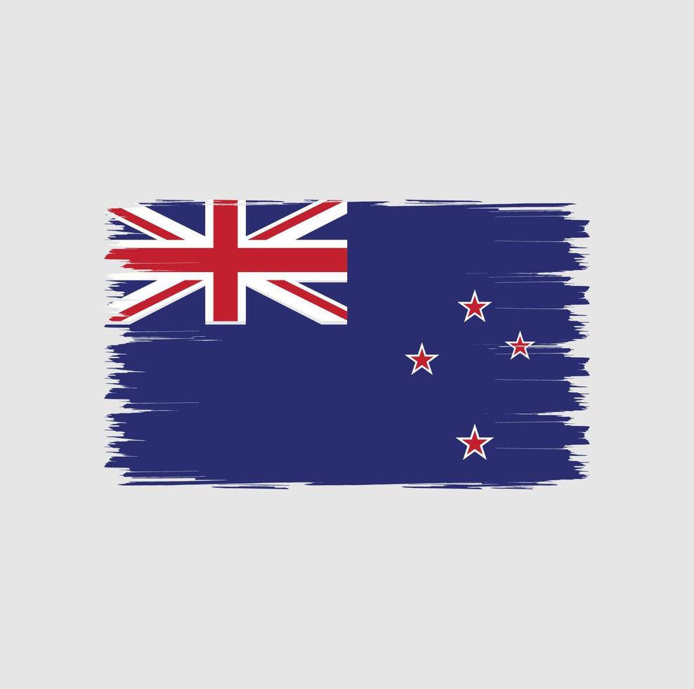 bandera de nueva zelanda con vector de estilo de pincel de acuarela